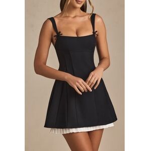 Oh Polly | Dresses | Oh Polly Cressida Mini Dress Black Bowdetail Pleated  Aline Nwt Size 2 | Poshmark